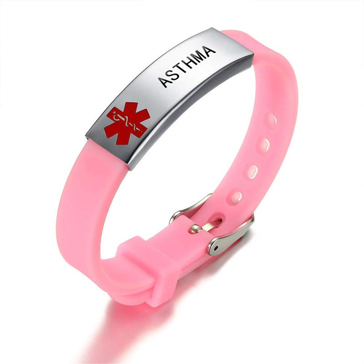 Fashion Silicone Titanium Steel Curved Medical Bracelets
