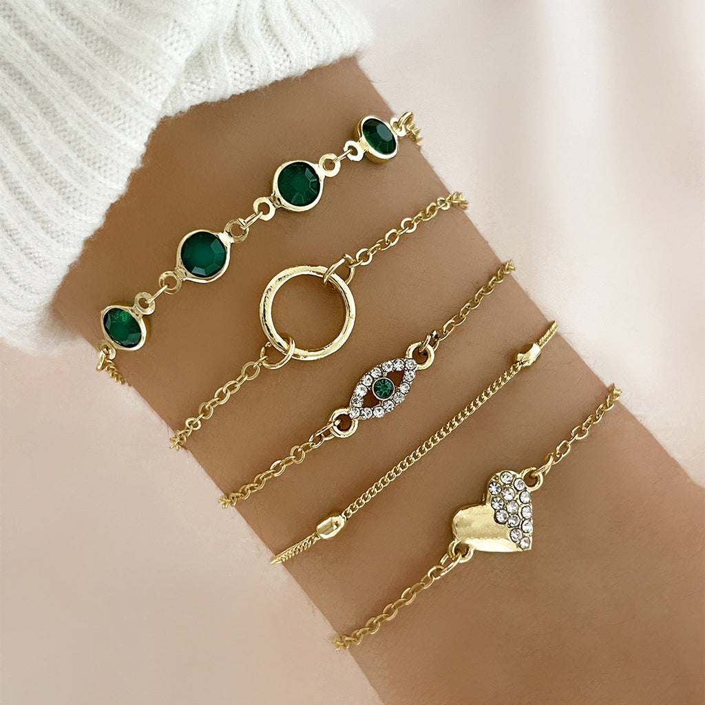 Retro Diamonds Eyes Snakelike Winding Creative Opening Diamond Bracelets