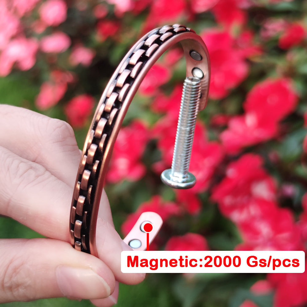 Women's & Men's Magnetic Pure Copper Retro Adjustable Bracelet