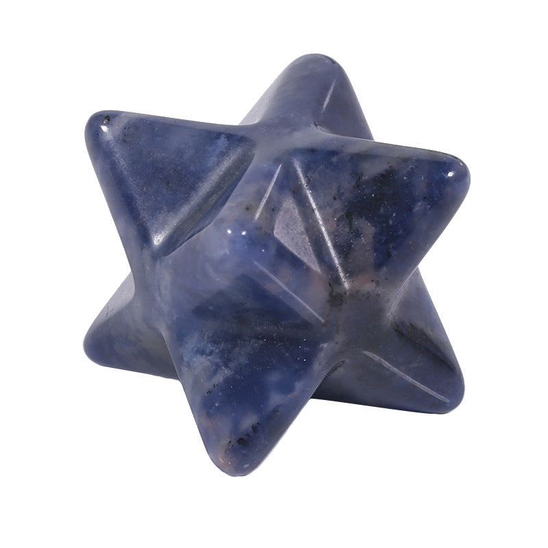 Natural Crystal Stone Six-pointed Star Three-dimensional Of Pendants