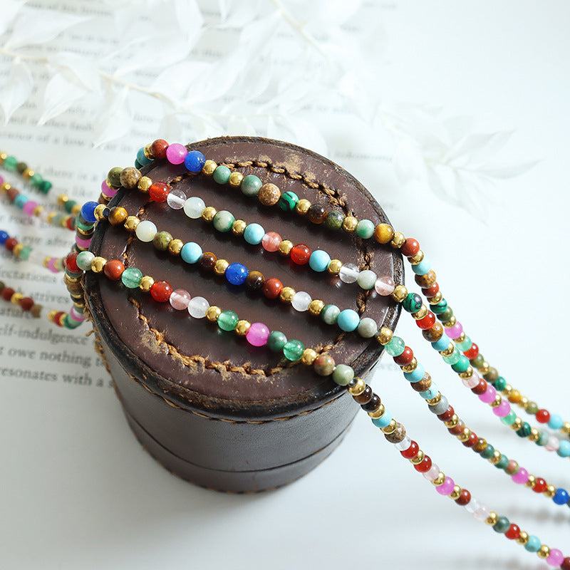 Natural Stone Titanium Steel Bead Bohemian Ethnic Bracelets