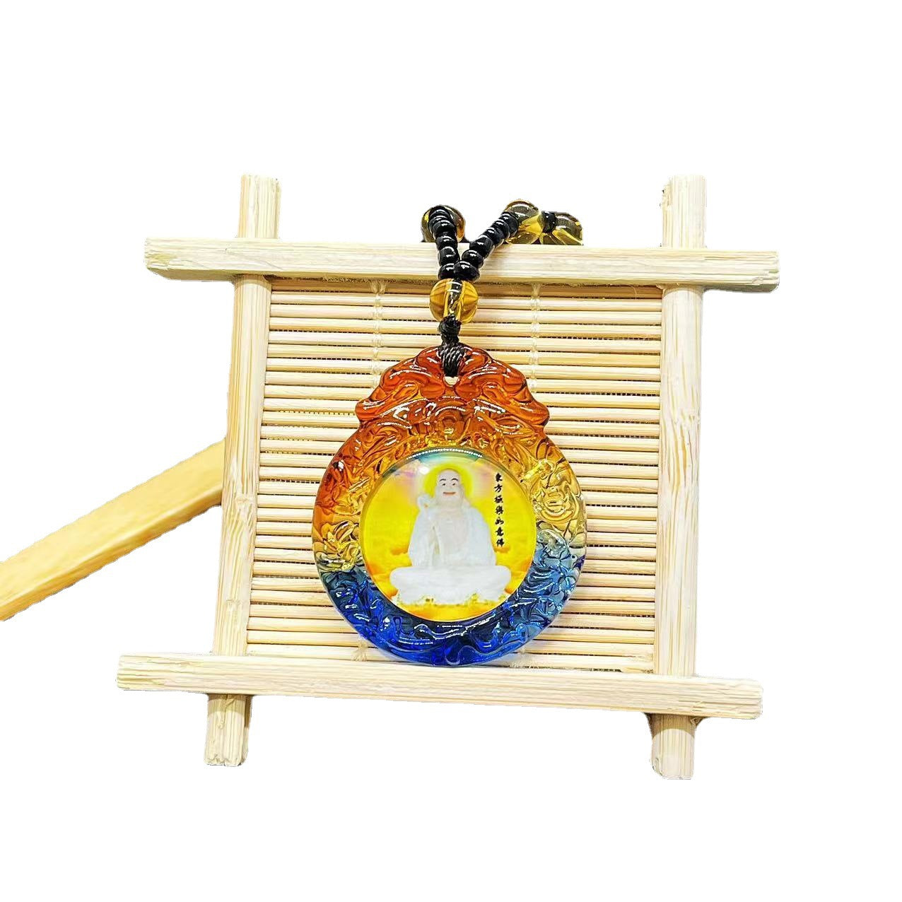 Mantra Glass Sweater Chain Bodhisattva Temple Pendant