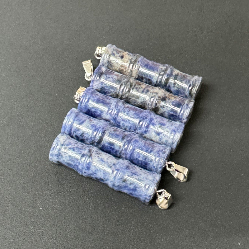 Bamboo Joint Natural Crystal Agate Stone Festival Pendants