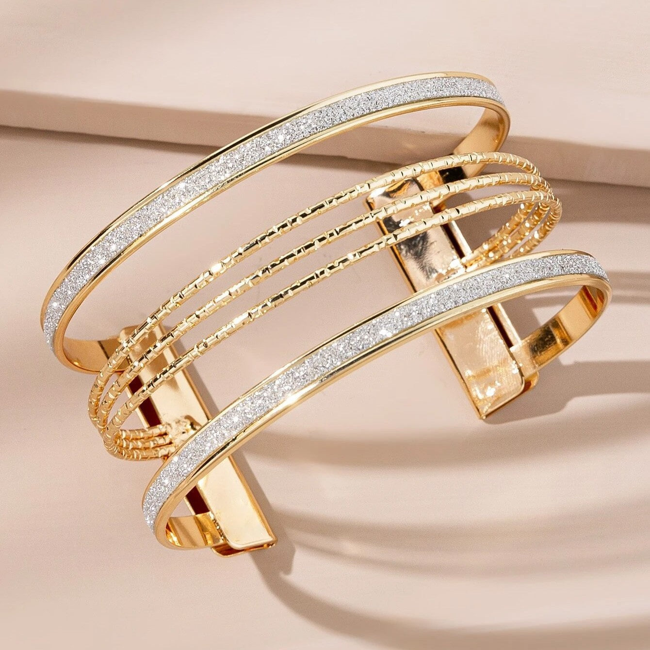 Diamond Heart Shaped Love Open Adjustable Double Bracelets