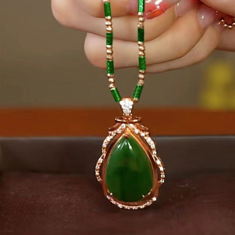 Women's Sense Niche Trendy Agate Water Drop Pendants