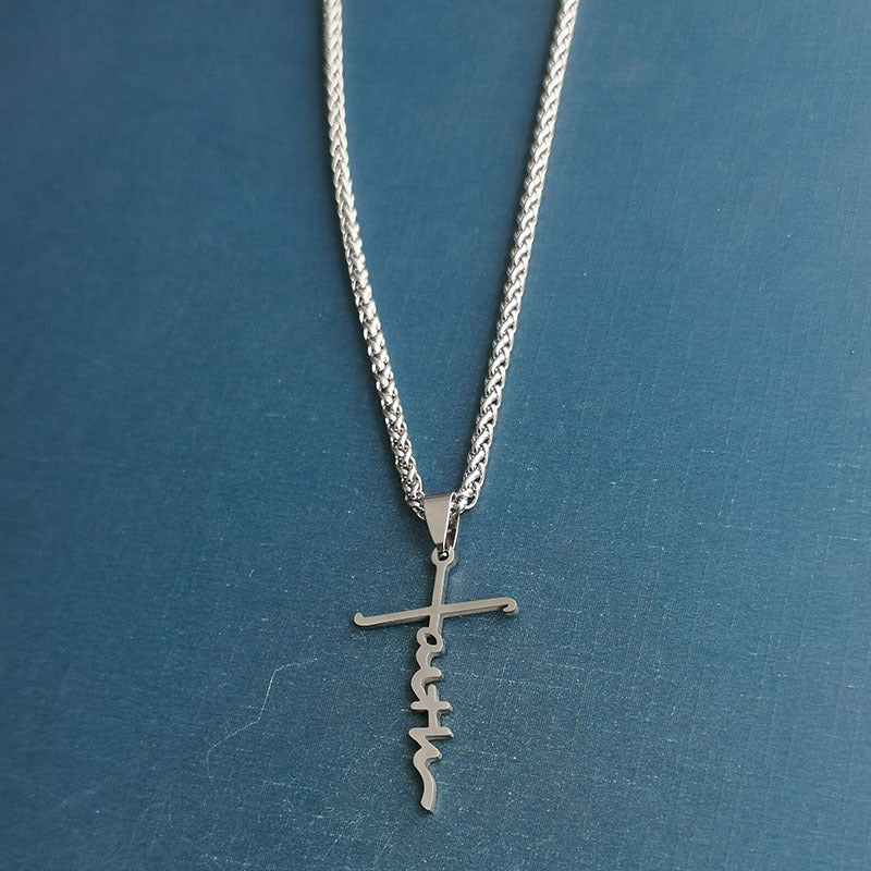 Men's Titanium Steel Fashion Cross Letter Hip Pendant