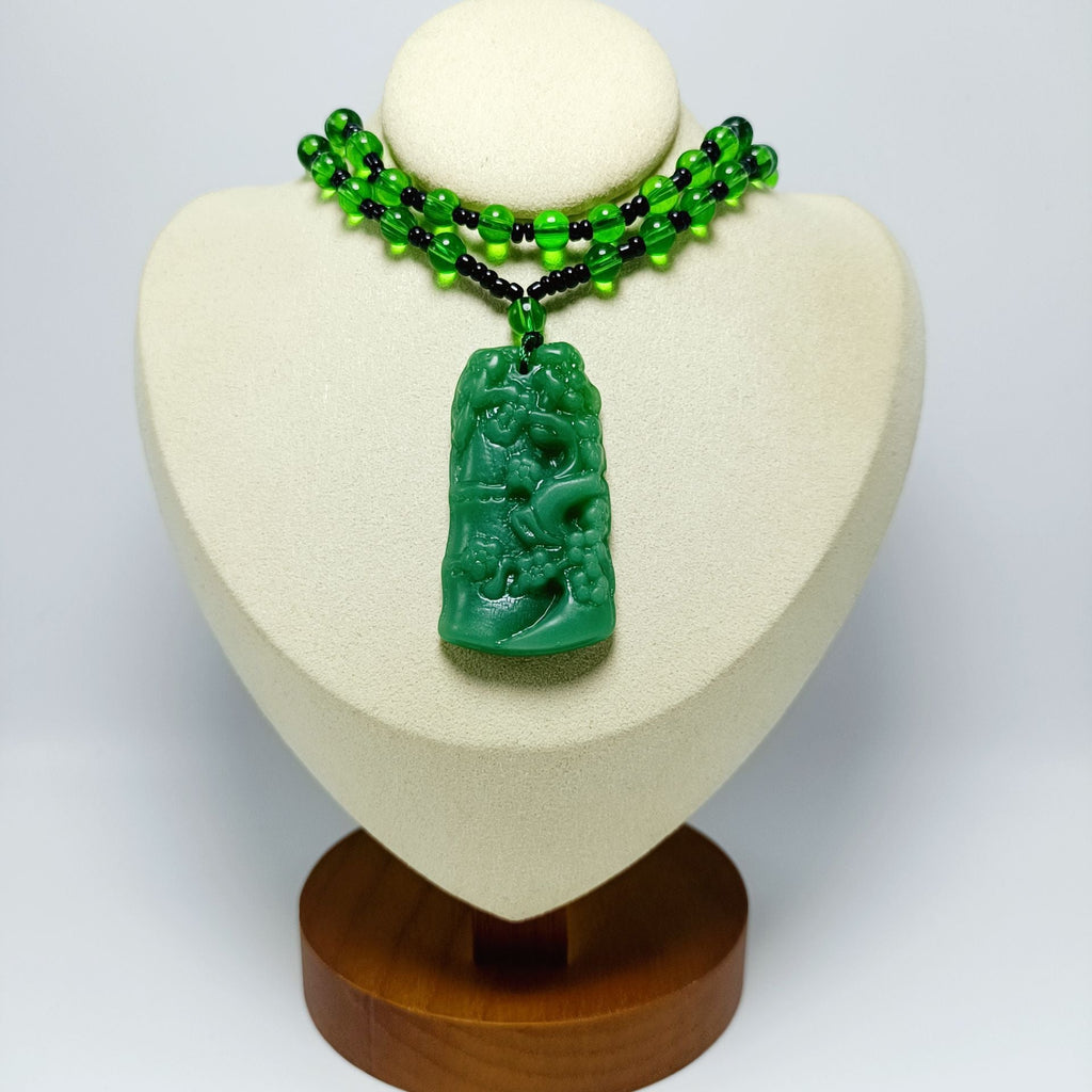 Jade Glass Dark Green Light Smooth Small Goldfish All Kinds Pendant