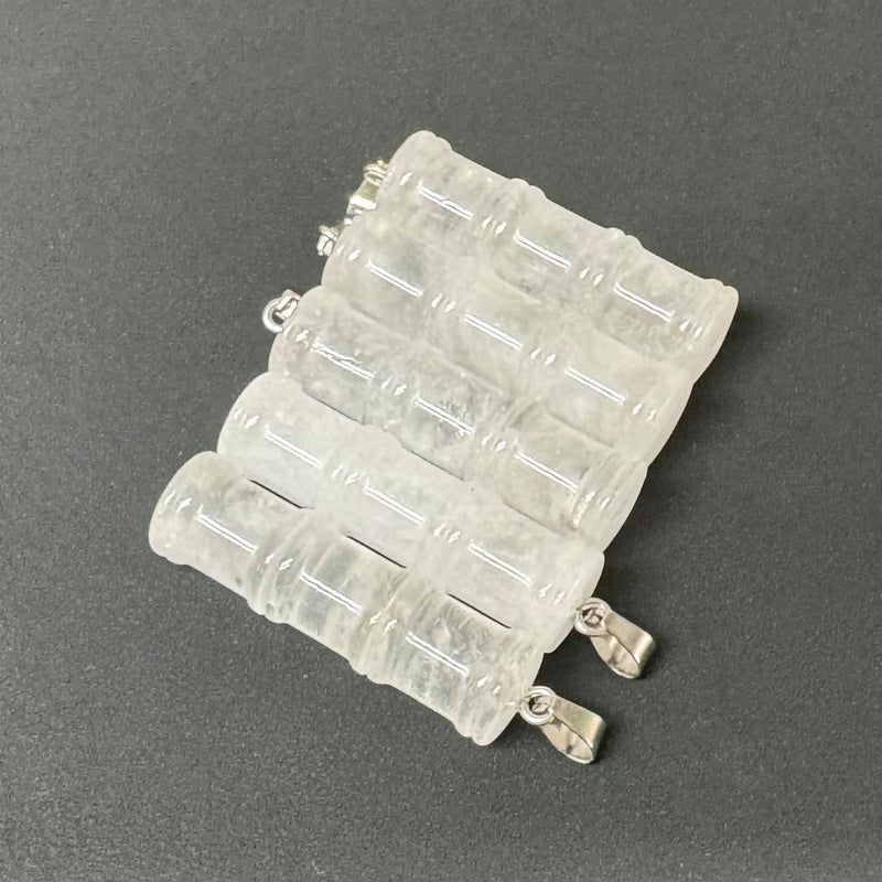 Bamboo Joint Natural Crystal Agate Stone Festival Pendants
