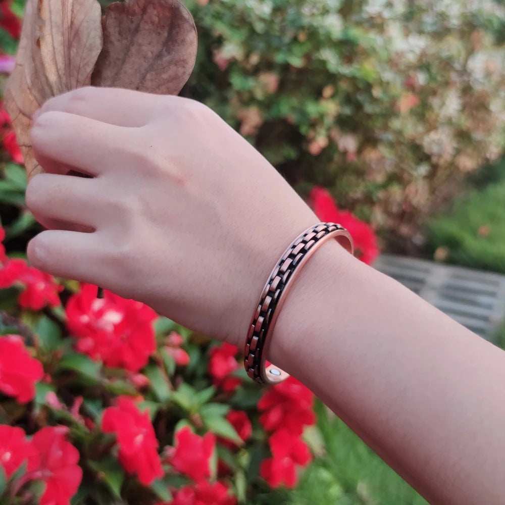 Women's & Men's Magnetic Pure Copper Retro Adjustable Bracelet