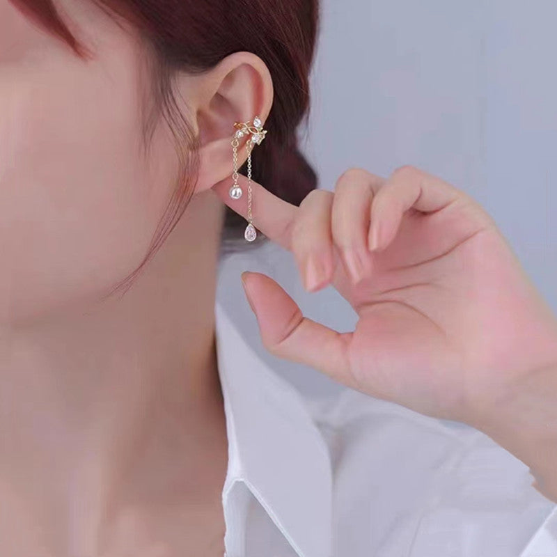 Vine Tassel No Pierced Female Light Luxury Minority Design High-grade Earrings