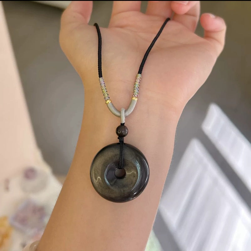 Valentine's Day Couple Adjustable Natural Stone Sier Pendant