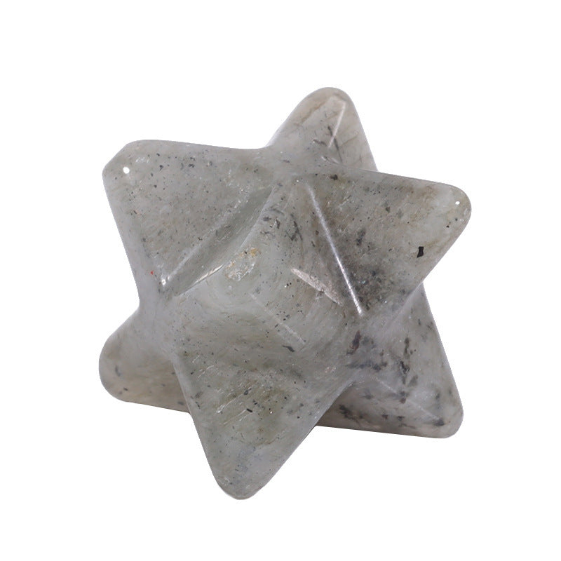 Natural Crystal Stone Six-pointed Star Three-dimensional Of Pendants
