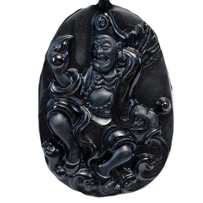 Crystal Taoist Master Full Obsidian Arhat Pendants