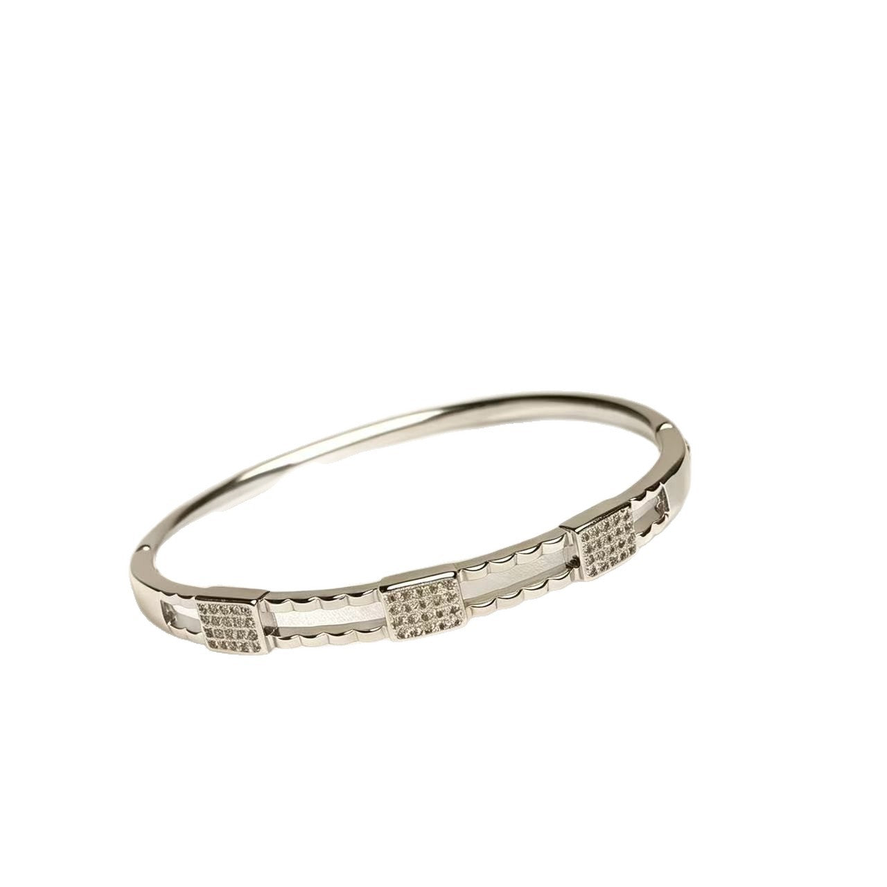 Full Diamond Female Light Luxury Minority Design Hollow Square Fashion Bracelets