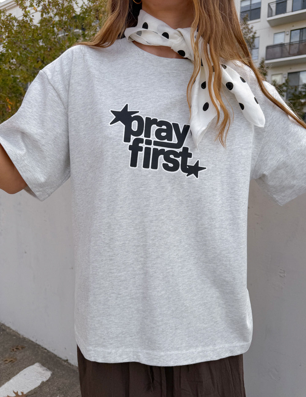 Pray First Heavyweight Tee