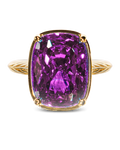 Sterling Silver Elongated Cushion Amethyst CZ Cocktail Ring