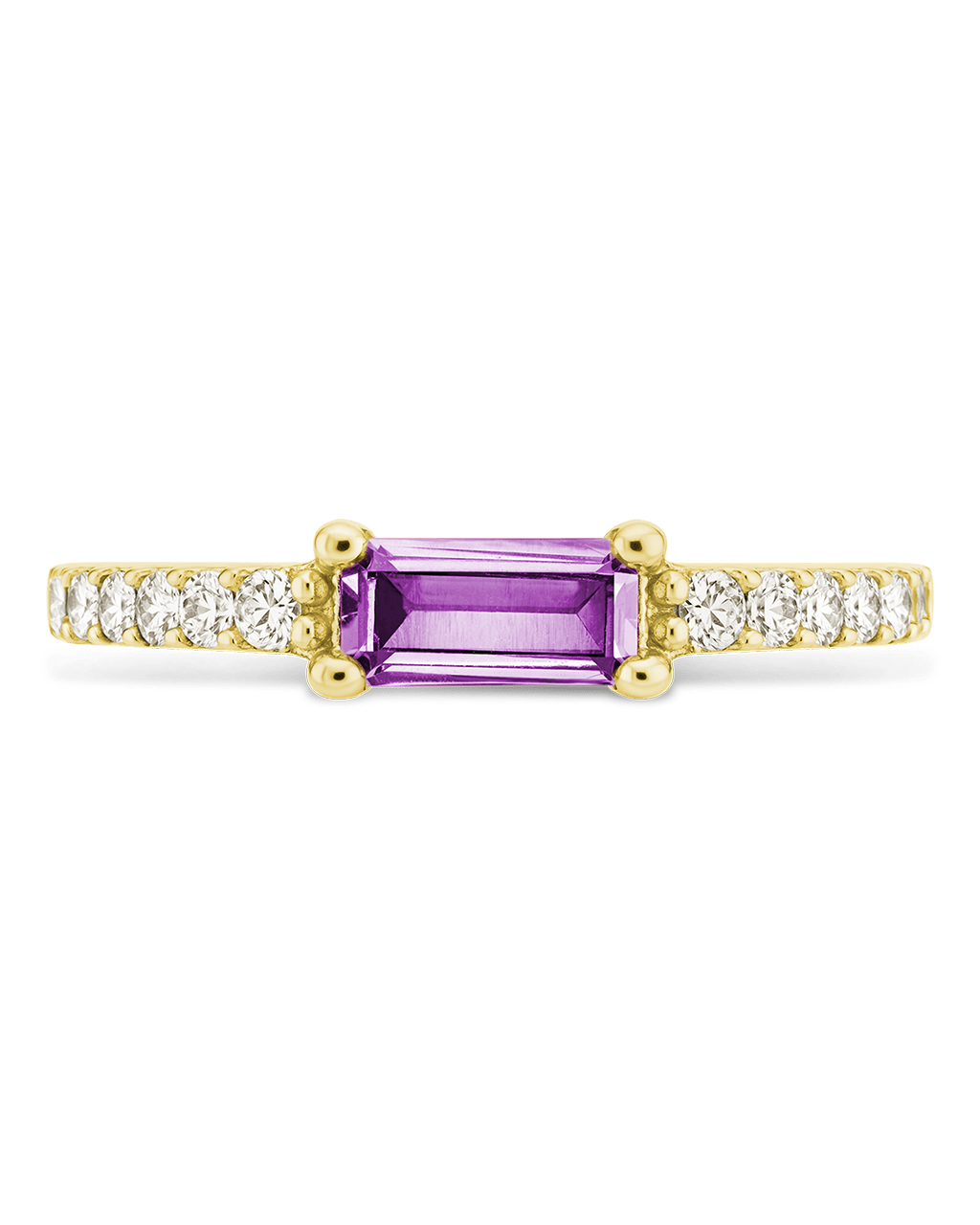 Sterling Silver Thin Amethyst CZ Stacking Birthstone Ring