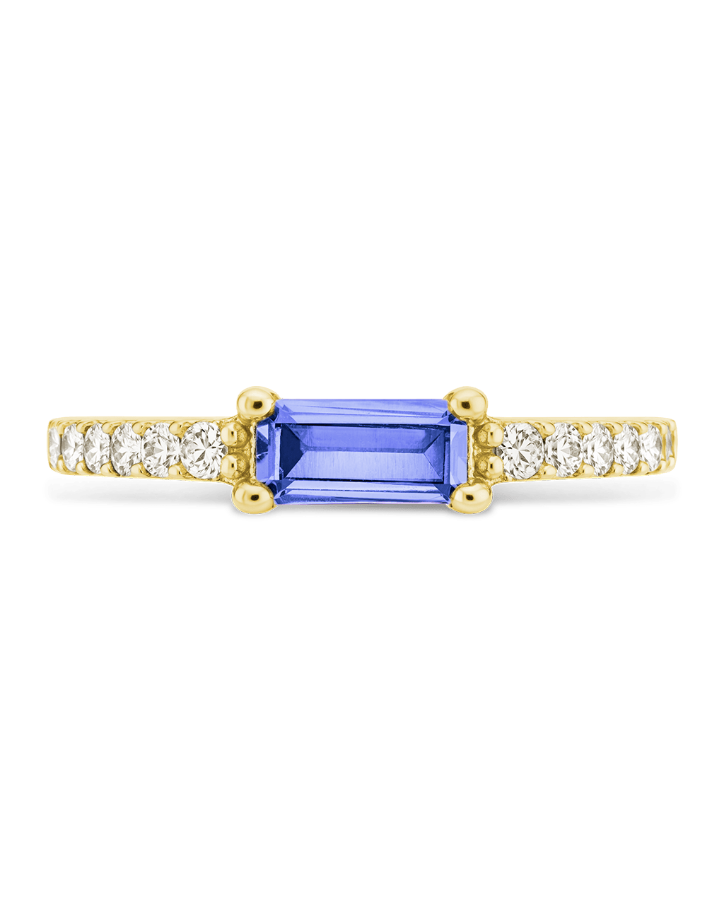 Sterling Silver Thin Aquamarine CZ Stacking Birthstone Ring