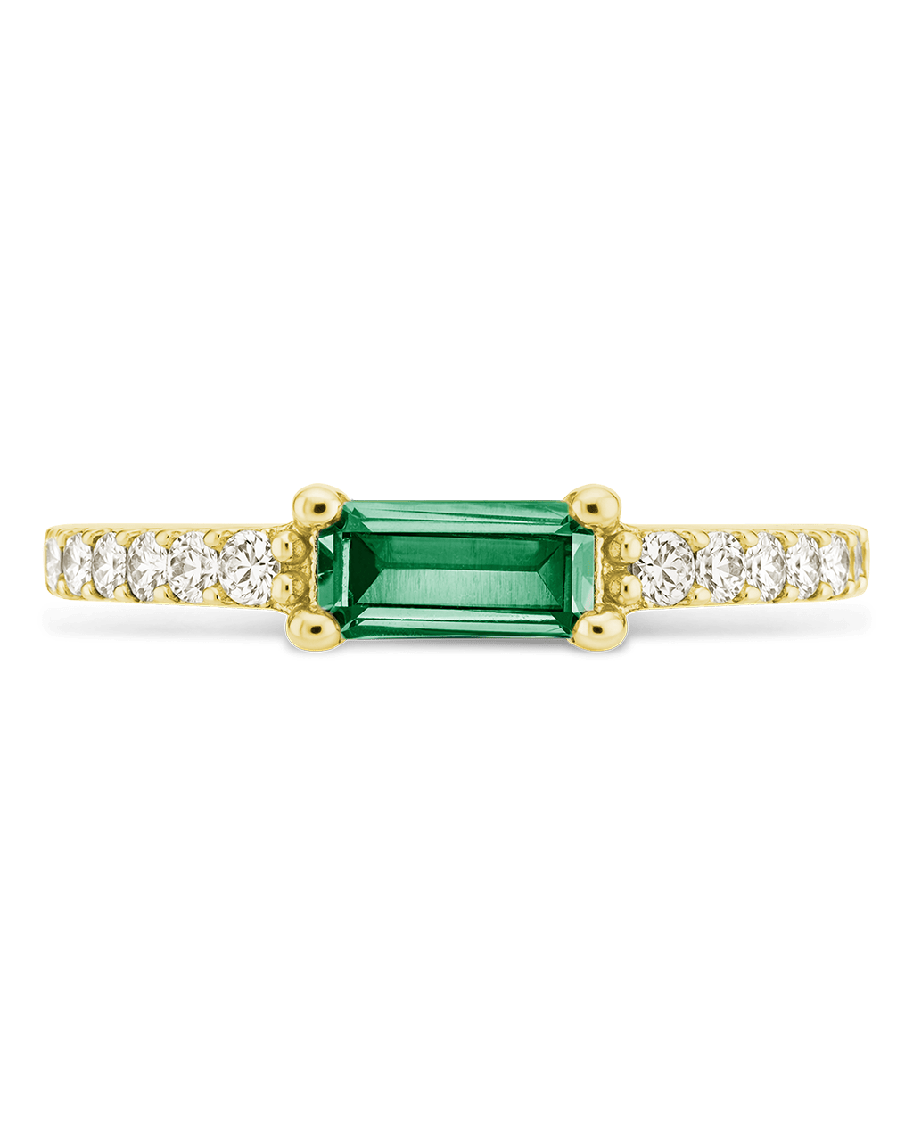 Sterling Silver Thin Emerald CZ Stacking Birthstone Ring
