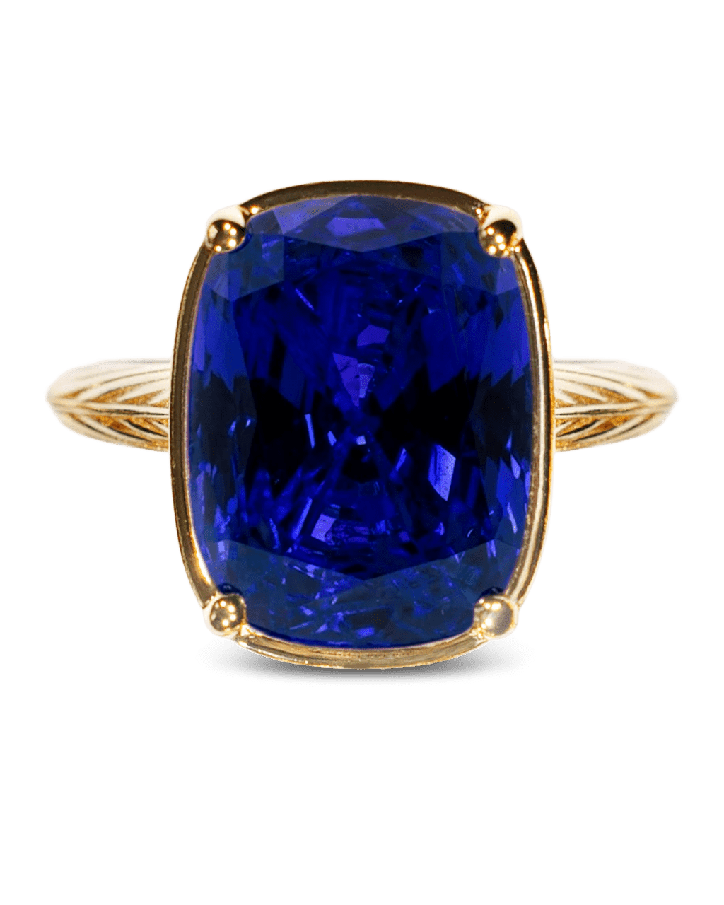 Sterling Silver Elongated Cushion Sapphire CZ Cocktail Ring
