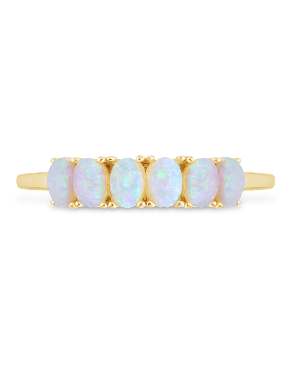 Sterling Silver Blue Opal Cluster Ring