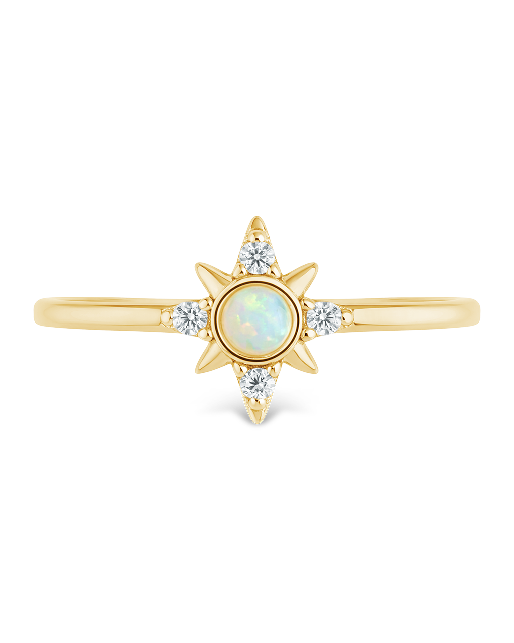 Sterling Silver White Opal Sparkle Ring
