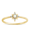 Sterling Silver White Opal Sparkle Ring