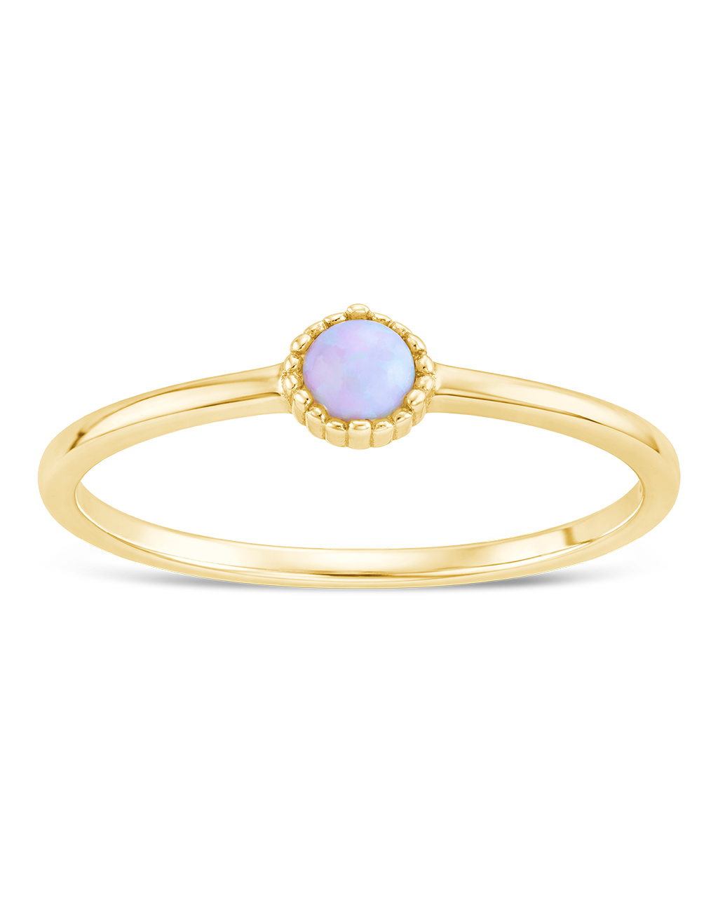 Sterling Silver Blue Opal Solitaire Ring