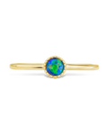 Sterling Silver Green Opal Solitaire Ring
