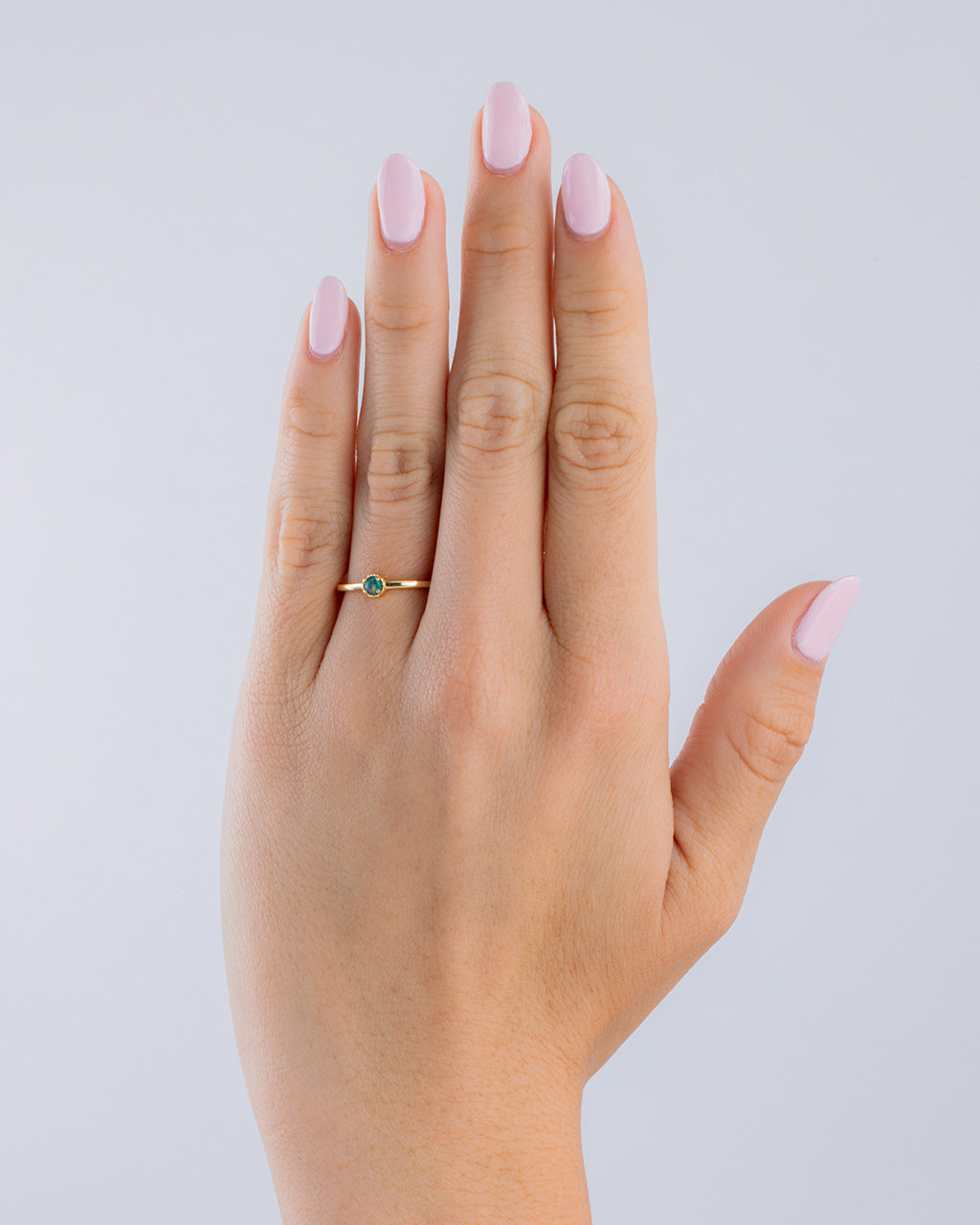 Sterling Silver Green Opal Solitaire Ring