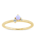 Sterling Silver Pink Opal Trio Ring