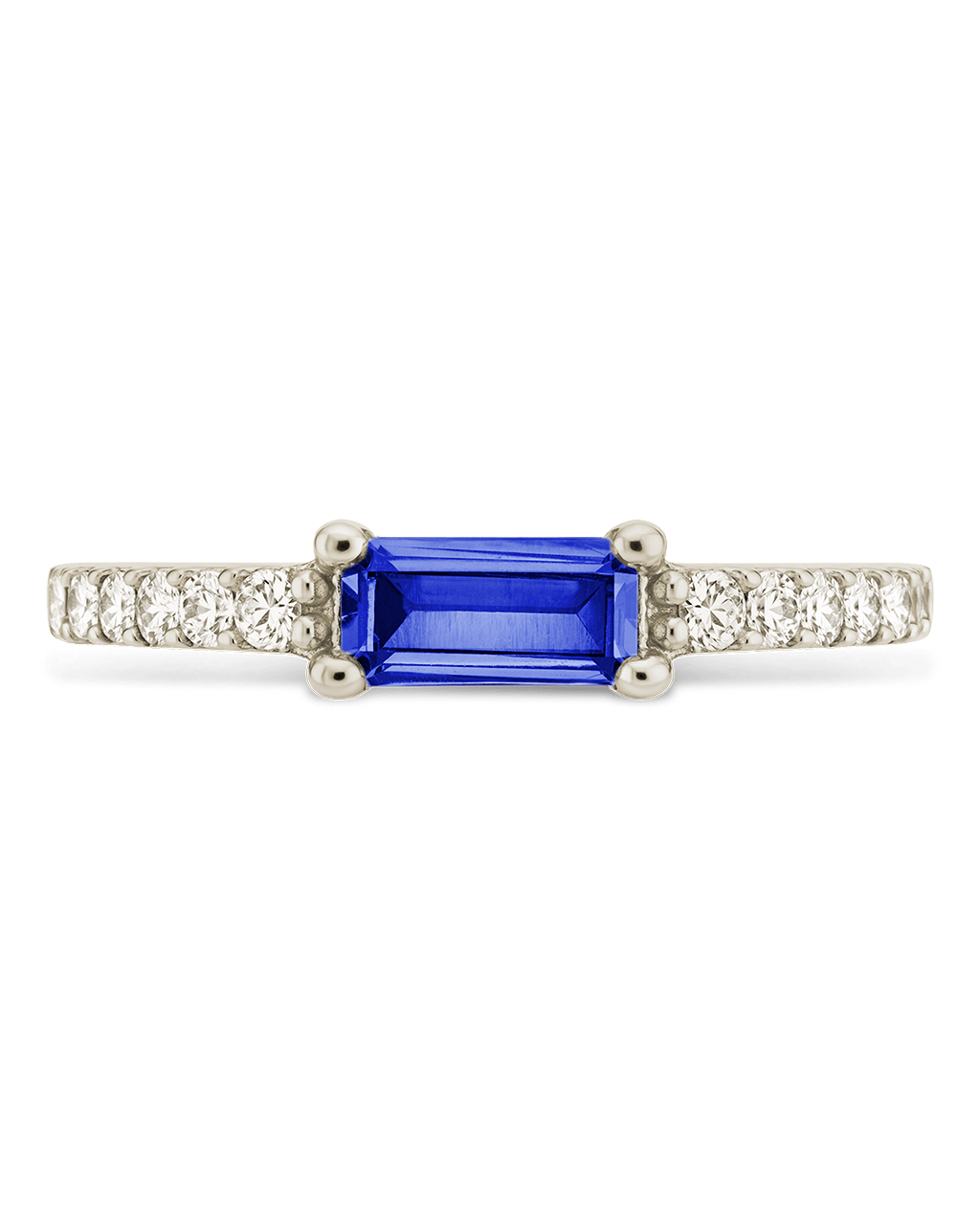Sterling Silver Thin Sapphire CZ Stacking Birthstone Ring
