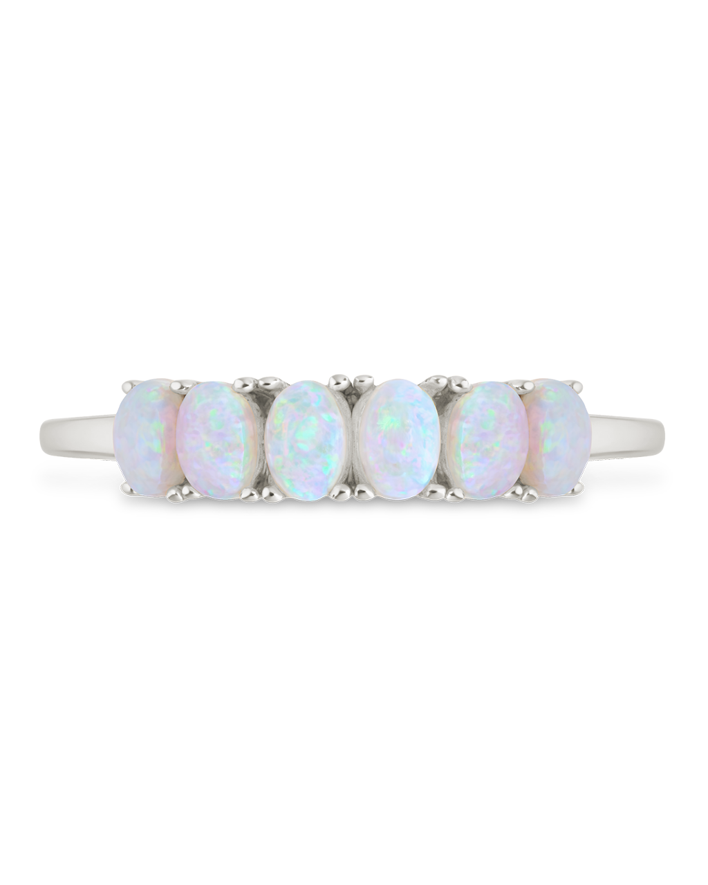 Sterling Silver Blue Opal Cluster Ring
