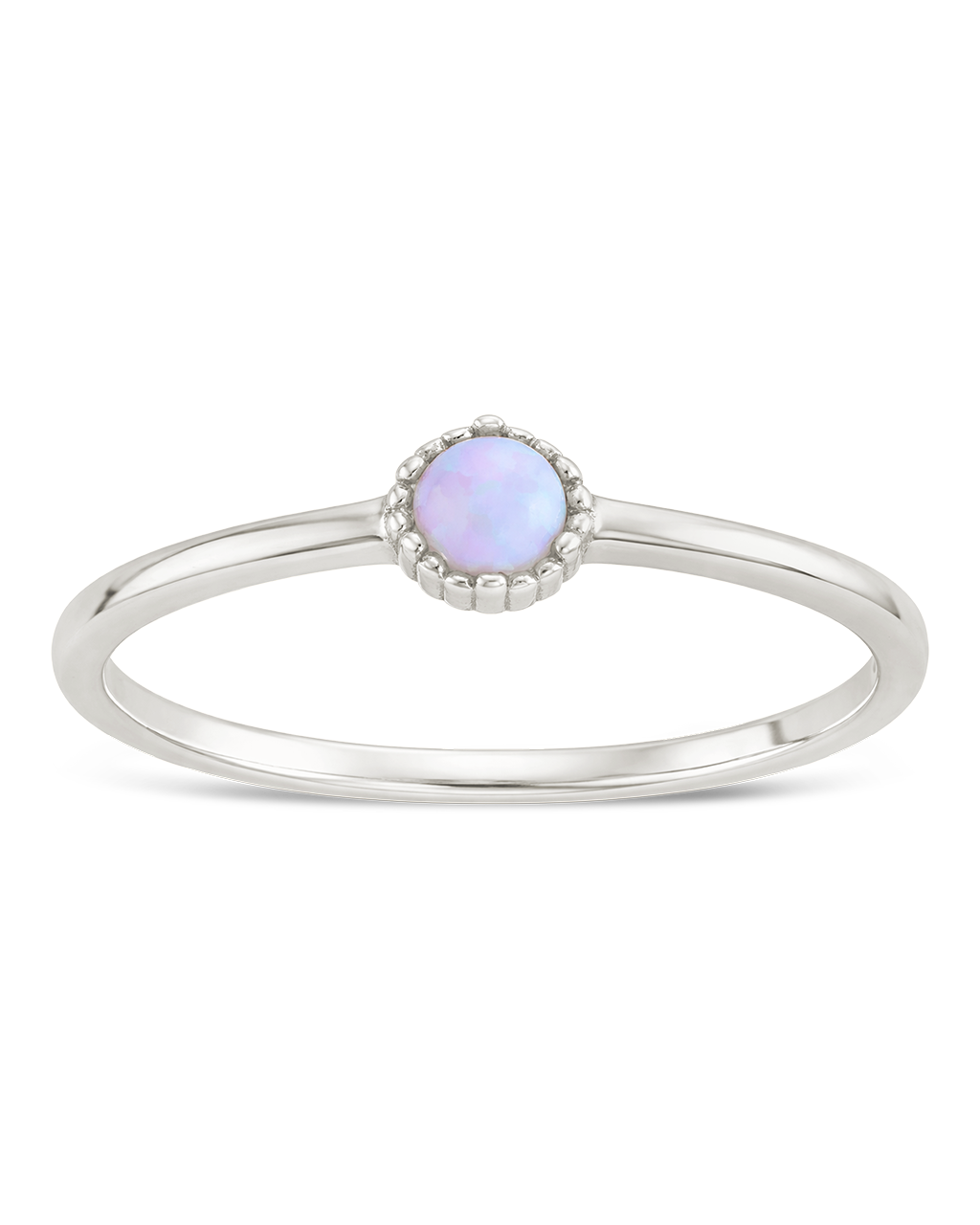 Sterling Silver Blue Opal Solitaire Ring