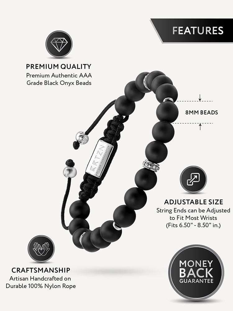 Black Onyx Beaded Bracelet  - Mykonos
