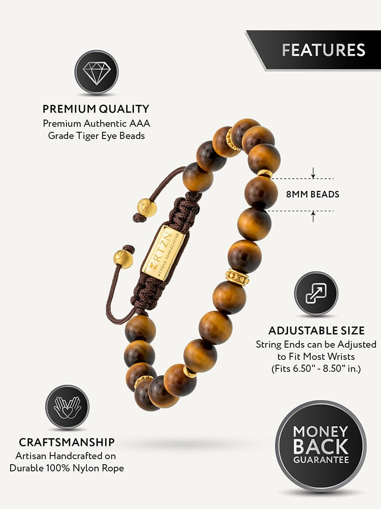 Tigers Eye Beaded Bracelet - Mykonos