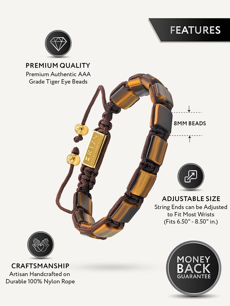 Tigers Eye Beaded Bracelet - Havana