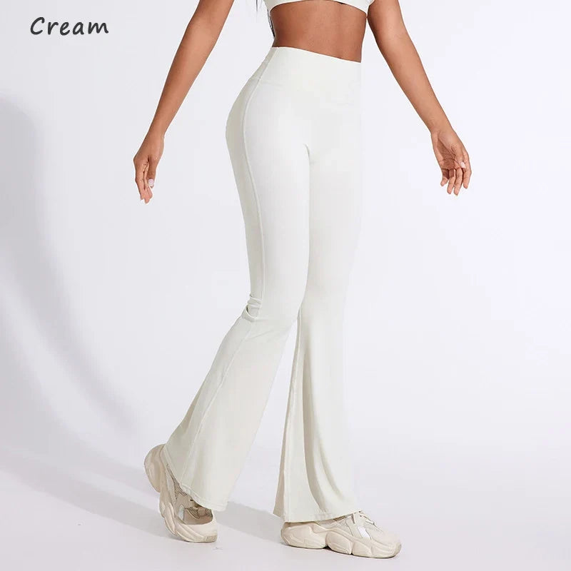 DIAS FIT JOY Peach flared pants for women's yoga high waisted and hip lifting tight pants wide leg fitness pants quick drying