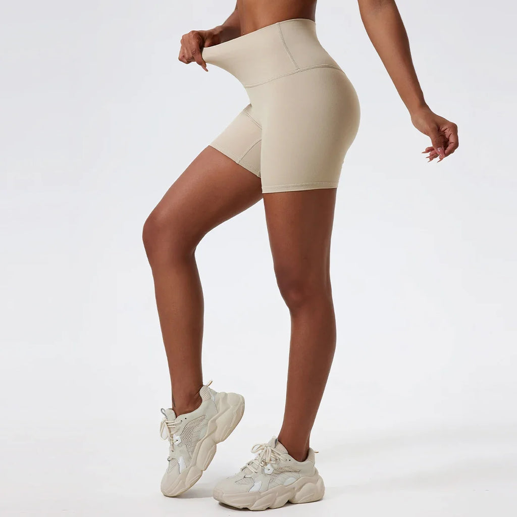 Hearuisavy Summer Soft Yoga Shorts Buttock Lift Gym Leggings Women High Waist Sports Shorts Women Running Workout Shorts Female