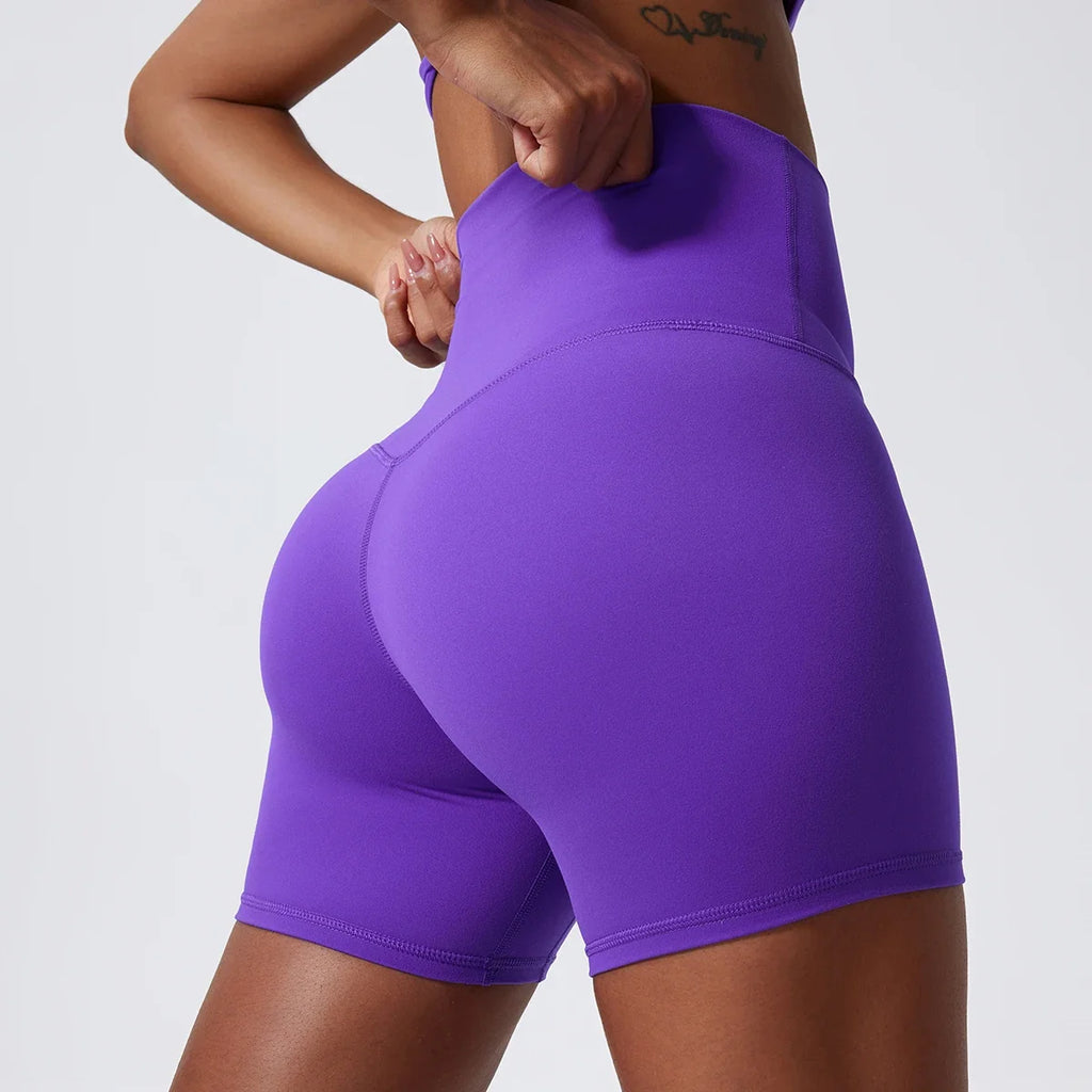 Hearuisavy Summer Soft Yoga Shorts Buttock Lift Gym Leggings Women High Waist Sports Shorts Women Running Workout Shorts Female