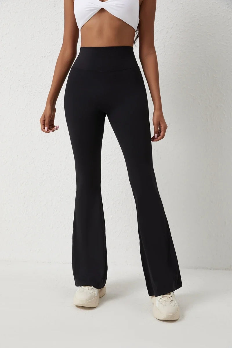 DIAS FIT JOY Peach flared pants for women's yoga high waisted and hip lifting tight pants wide leg fitness pants quick drying
