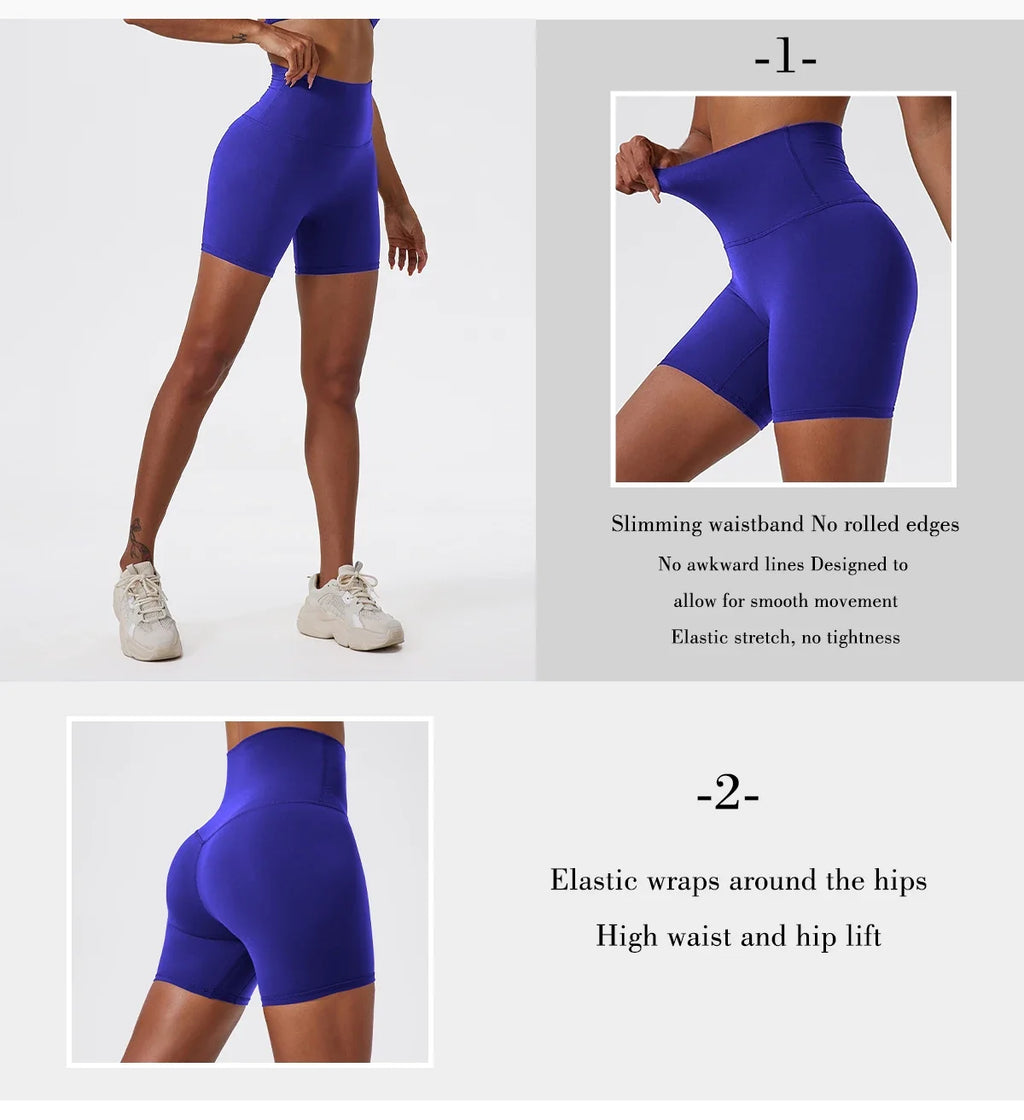 Hearuisavy Summer Soft Yoga Shorts Buttock Lift Gym Leggings Women High Waist Sports Shorts Women Running Workout Shorts Female