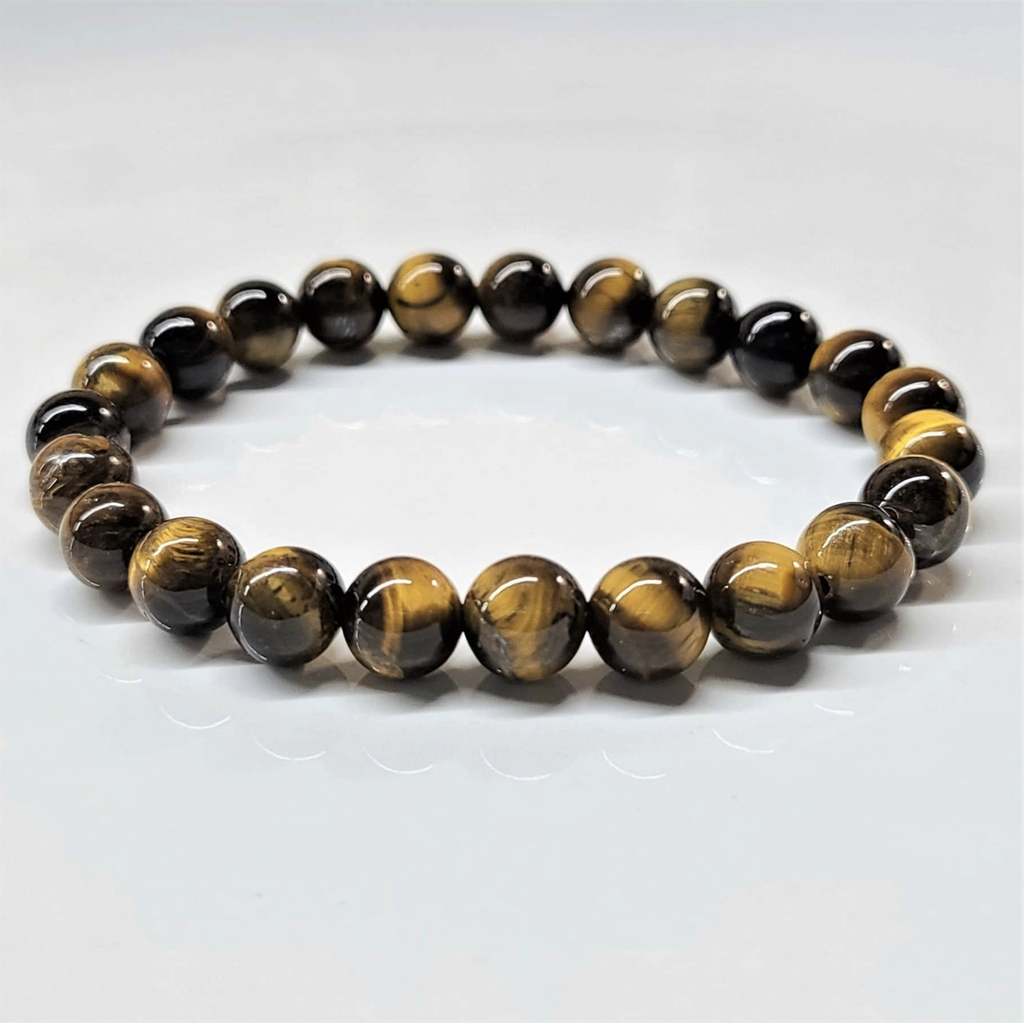 Tiger Eye Round Bead Bracelet - Grounded Confidence
