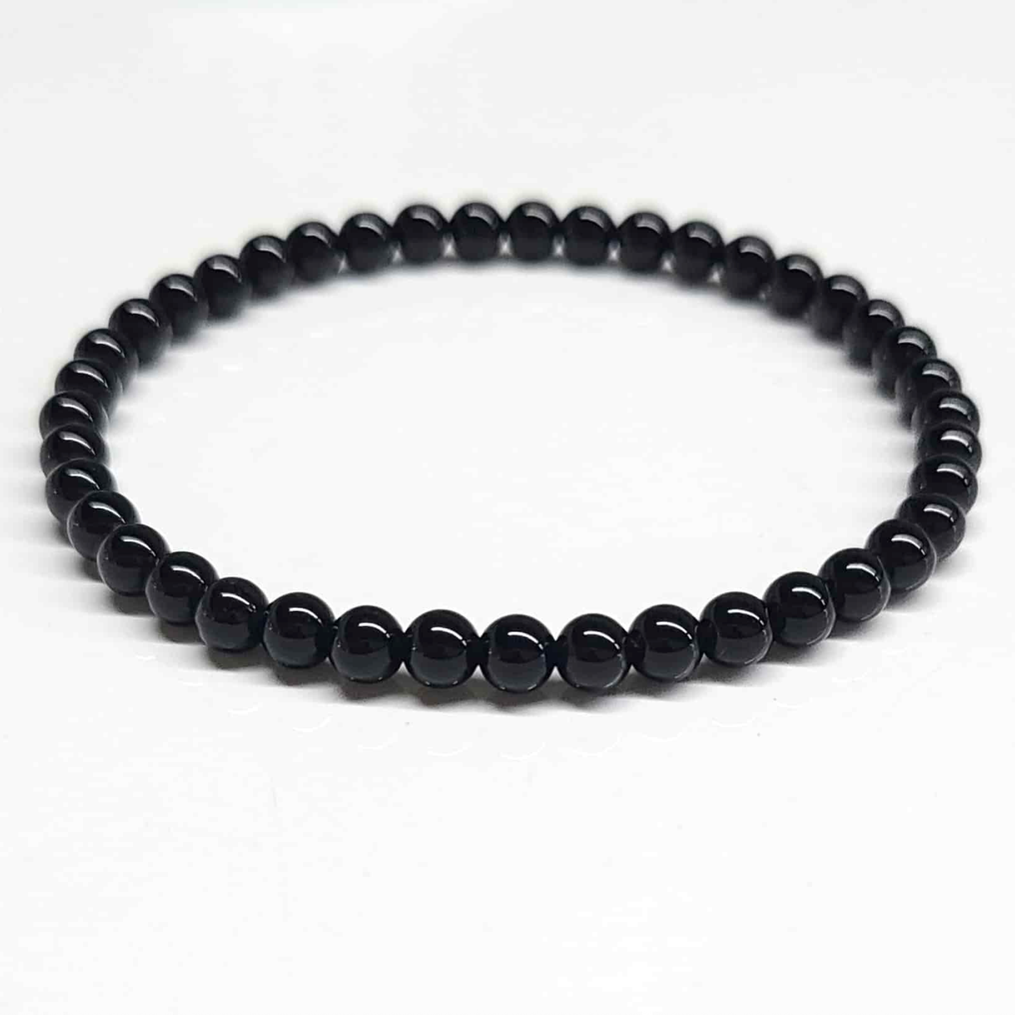 Black Obsidian Round Bead Bracelet - Strong Protection