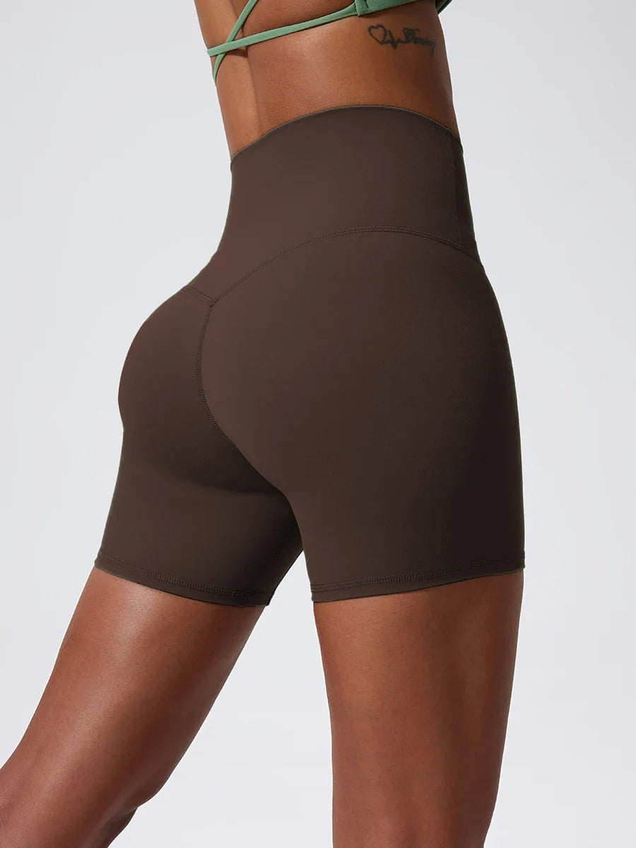 Hearuisavy Summer Soft Yoga Shorts Buttock Lift Gym Leggings Women High Waist Sports Shorts Women Running Workout Shorts Female