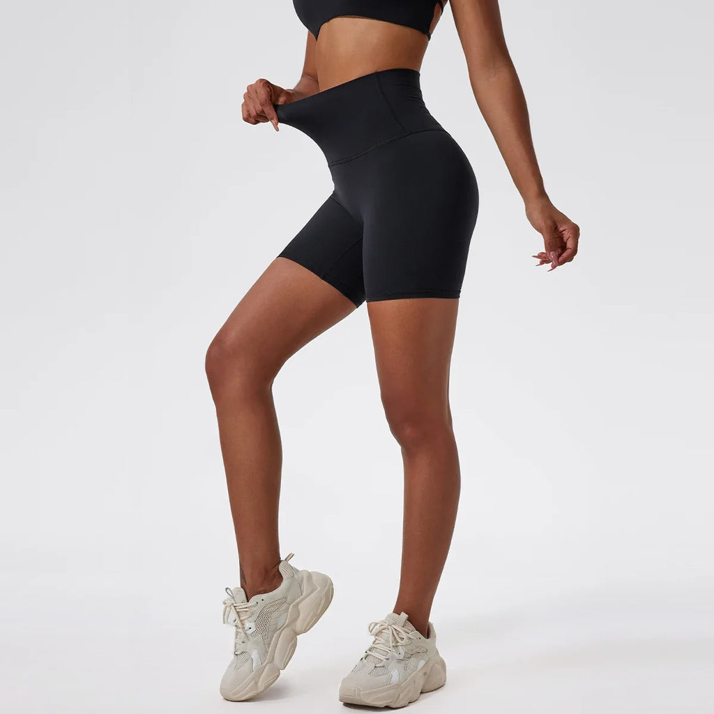 Hearuisavy Summer Soft Yoga Shorts Buttock Lift Gym Leggings Women High Waist Sports Shorts Women Running Workout Shorts Female