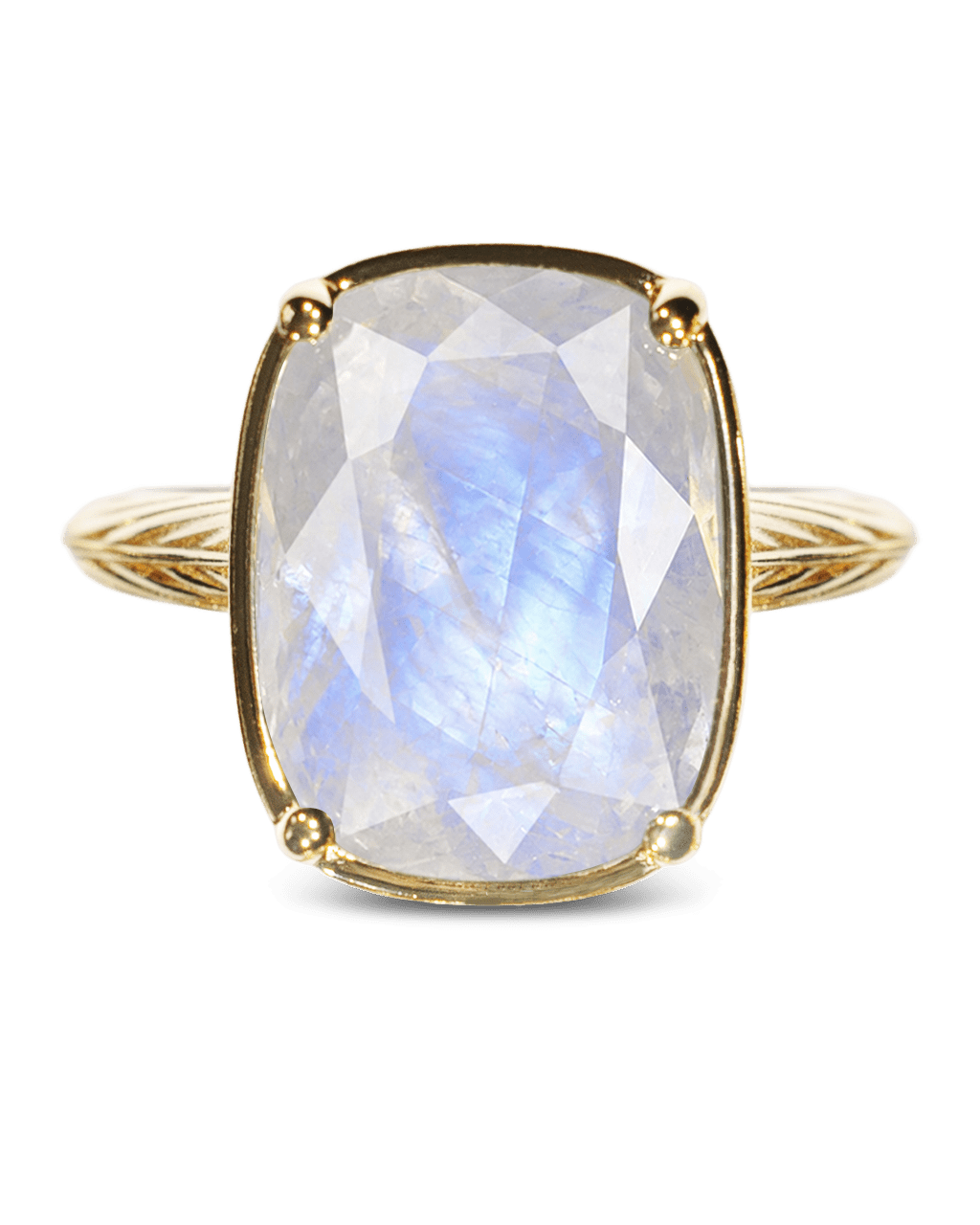 Sterling Silver Elongated Cushion Moonstone Cocktail Ring