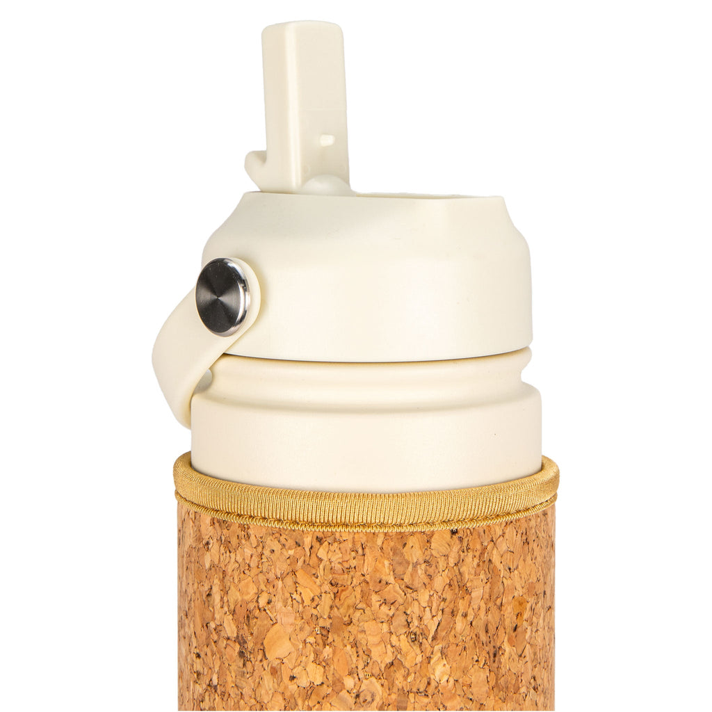 Cream Cork Sleeve Bottle with Flip Straw Lid | 25oz