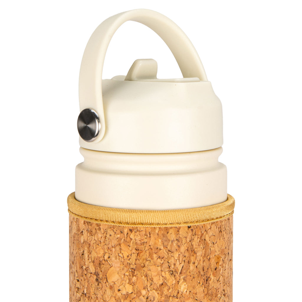 Cream Cork Sleeve Bottle with Flip Straw Lid | 25oz