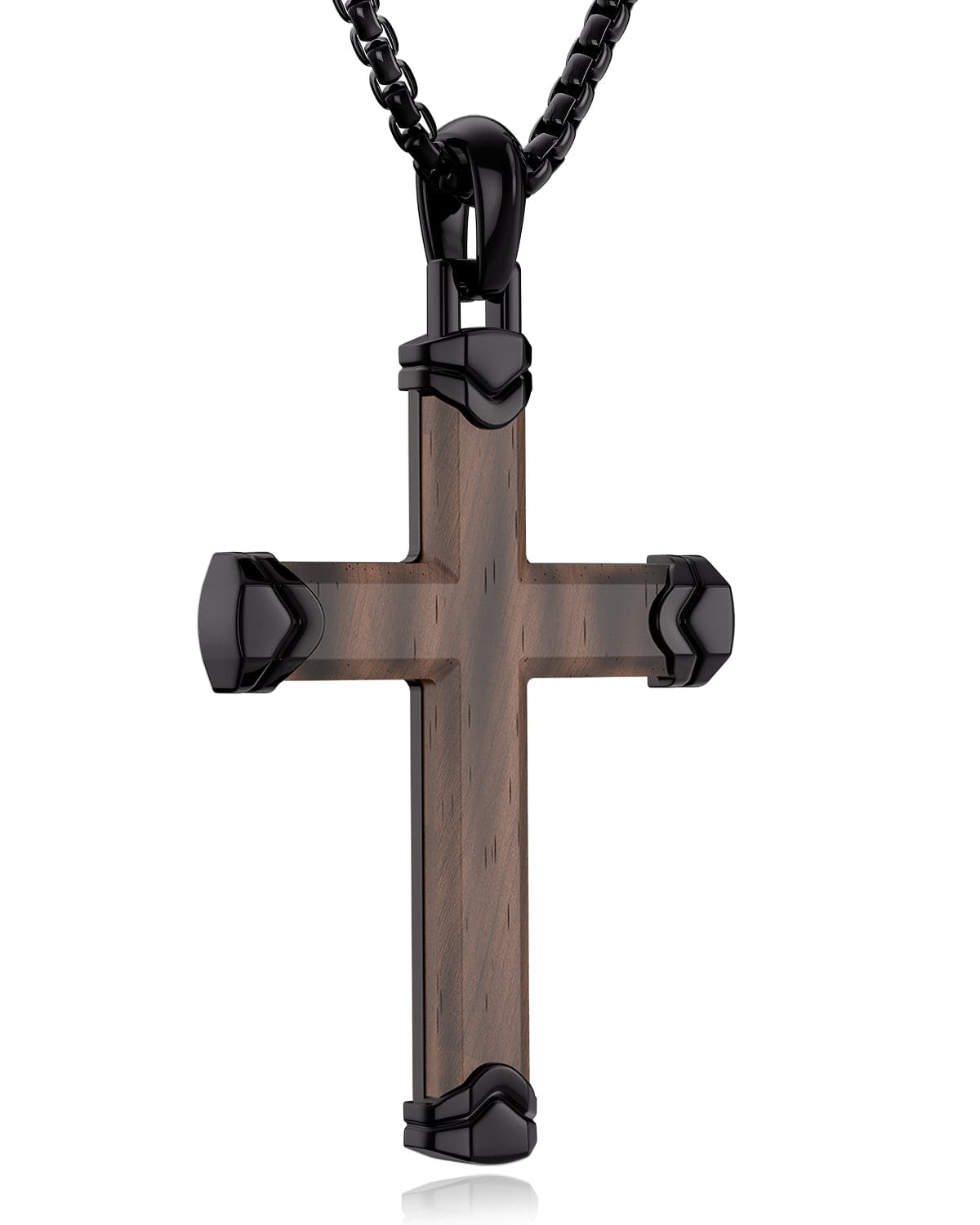 Ebony Wood Cross Pendant (Black)